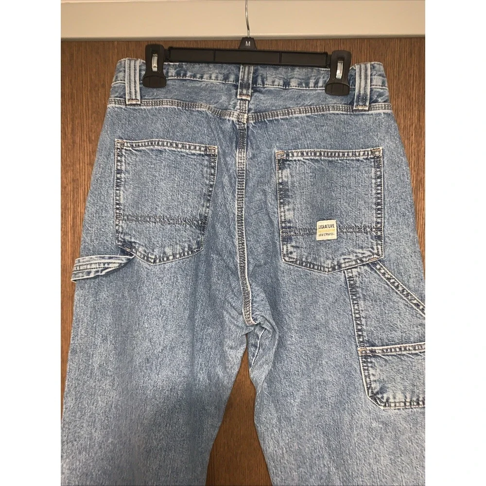 Vintage Men's Y2k Levi's Carpenter Denim Cargo Jeans Relaxed Light Wash 32x34